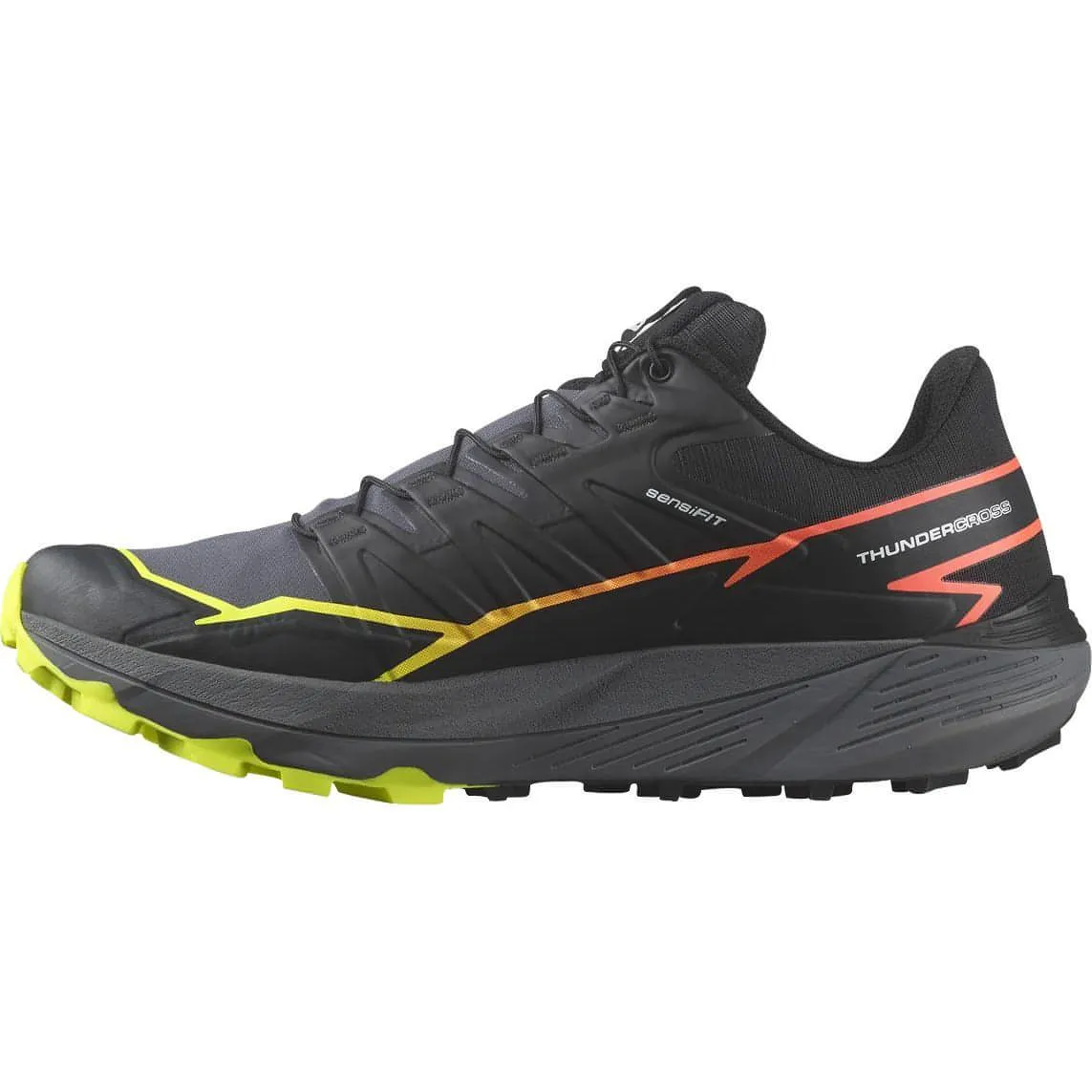 Salomon Thundercross Mens Trail Running Shoes - Black Supportive Heel Cup durable trail shoes