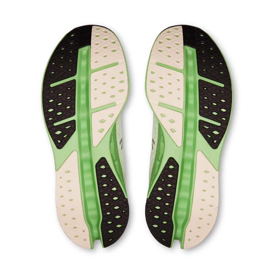 On Men's Cloudsurfer Max Running Shoes in Ivory/Honeydew AW25 Thermoregulation Dynamic Fit Technology