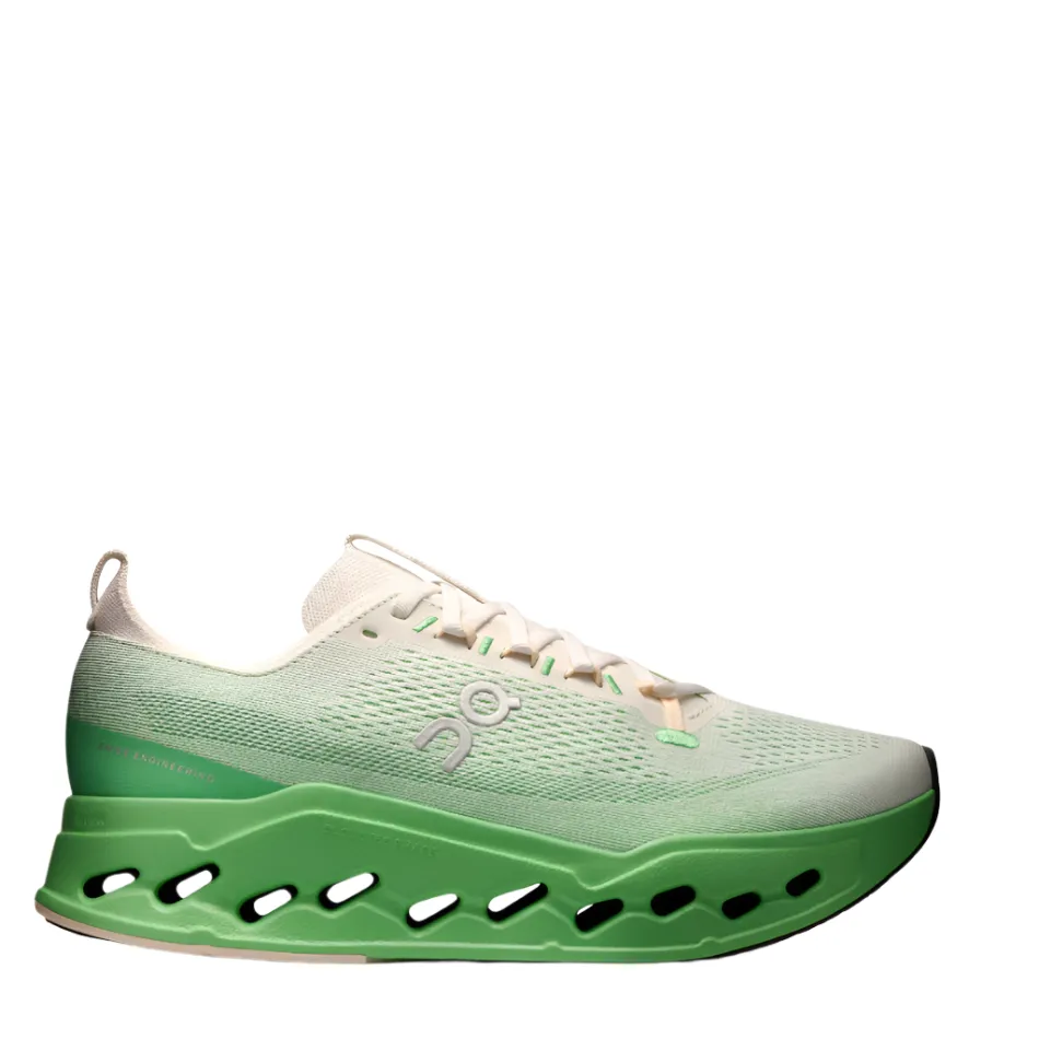 On Men's Cloudsurfer Max Running Shoes in Ivory/Honeydew AW25 Quick Dry Technology heritage - brand shoes