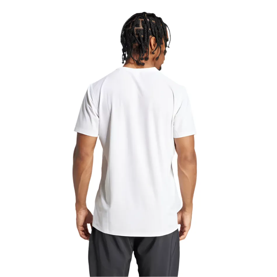 Adidas Men's Own The Run T-Shirt in White AW25 Everyday Wear Quick Layer Fit