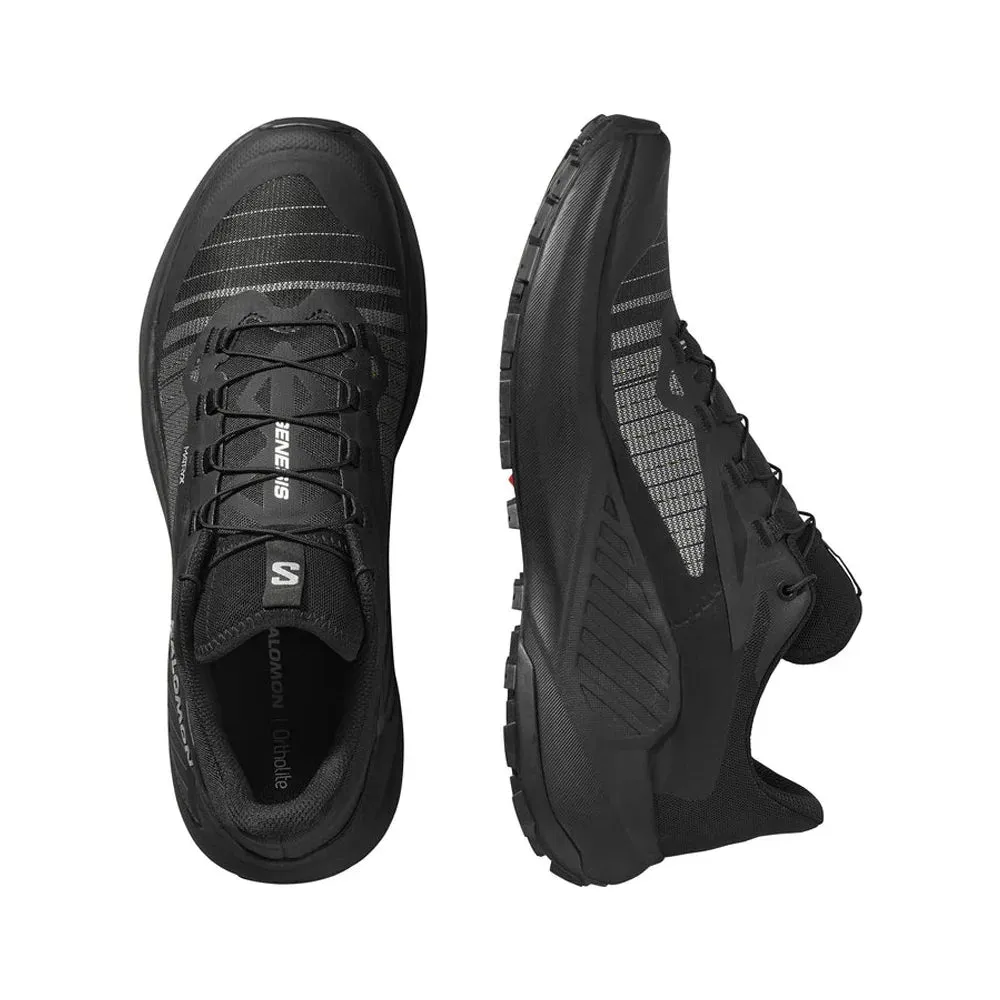 Men's Genesis Running Shoe - Black/Black/Footwear Silver - Regular (D) Molded TPU Support Odor Control Treatment