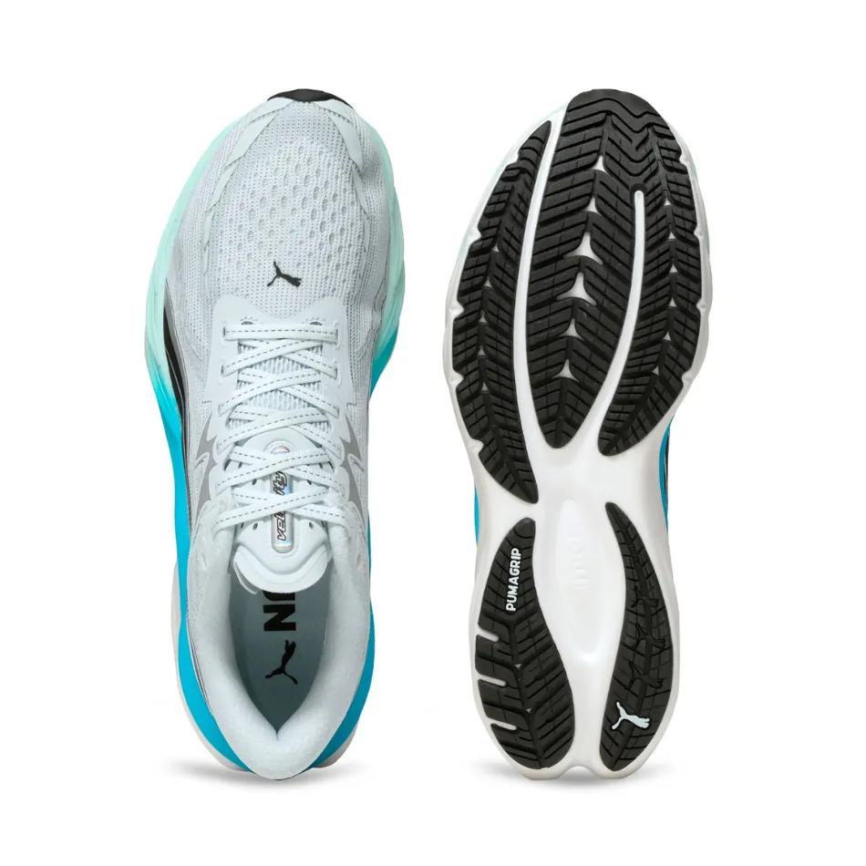 Micro Adjustable Lacing PUMA Men's Velocity NITRO 4 Running Shoes in Sea Glass/Speed Blue AW25