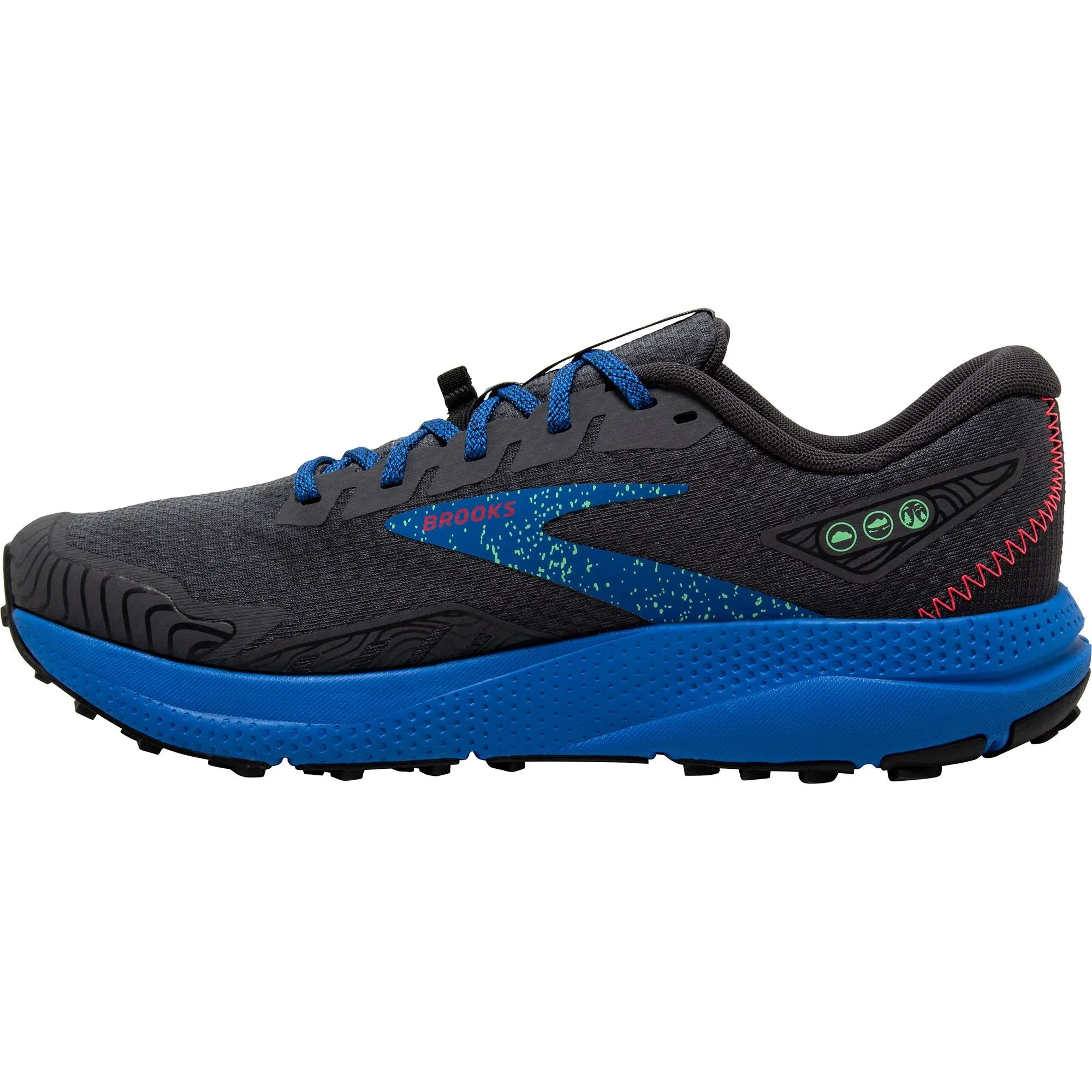 Brooks Divide 4 Mens Trail Running Shoes - Black Grip Tread Pattern Arch contour