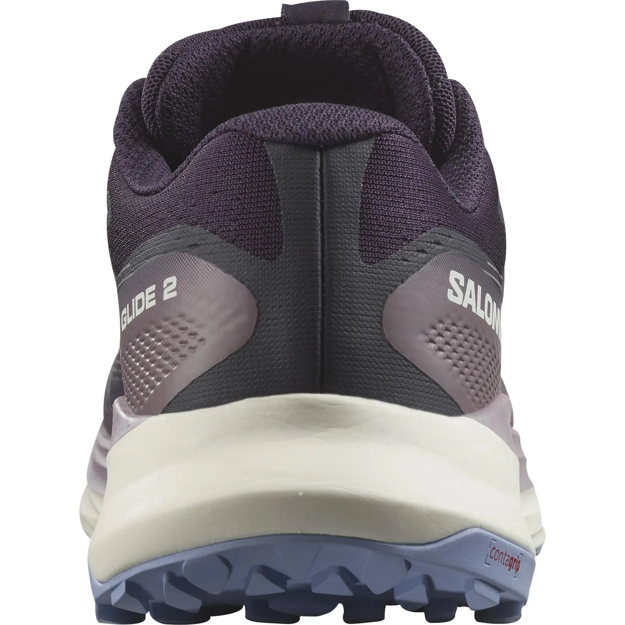 Gusseted Tongue Non Slip Traction Salomon Ultra Glide 2 Womens Trail Running Shoes - Purple