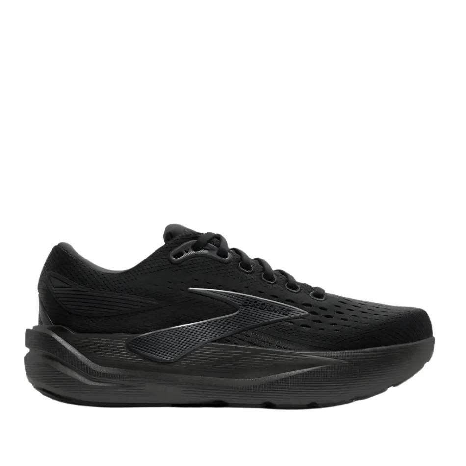 Brooks Men's Ghost Max 3 Running Shoes in Black/Black/Ebony AW25 Reinforced Lace Holes