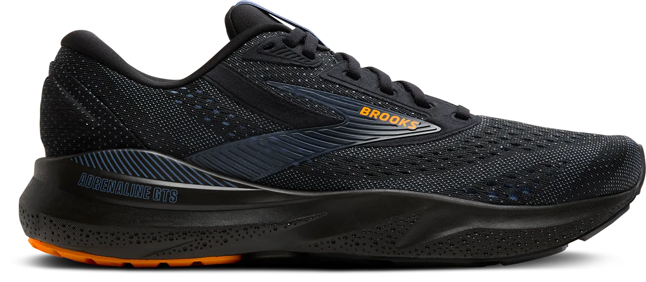 Men's Adrenaline GTS 24 (076 - Black/Country Blue/Orange) running shoes with removable insoles