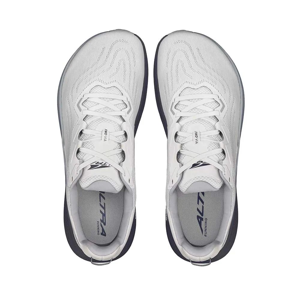 Men's Fwd Via Running Shoe - White/Navy - Regular (D) adjustable lacing shoes
