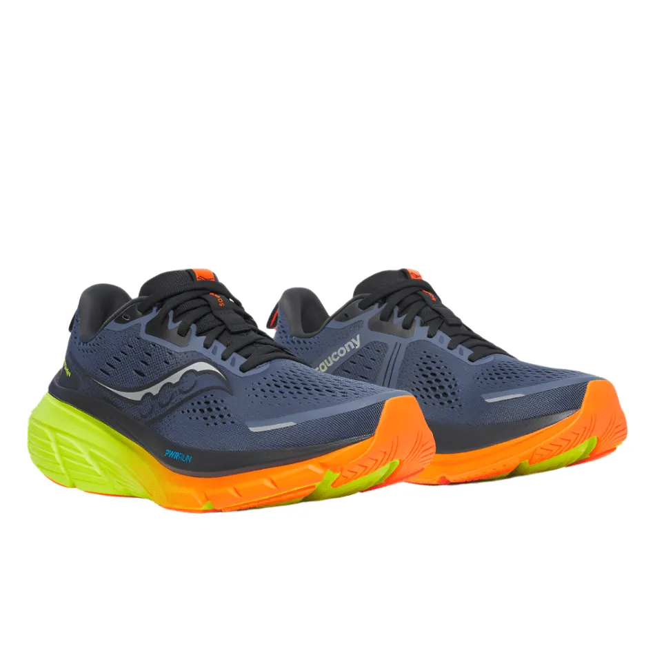 air - filled - feature shoes Saucony Men's Guide 18 Running Shoes in Shadow/Vizi AW25
