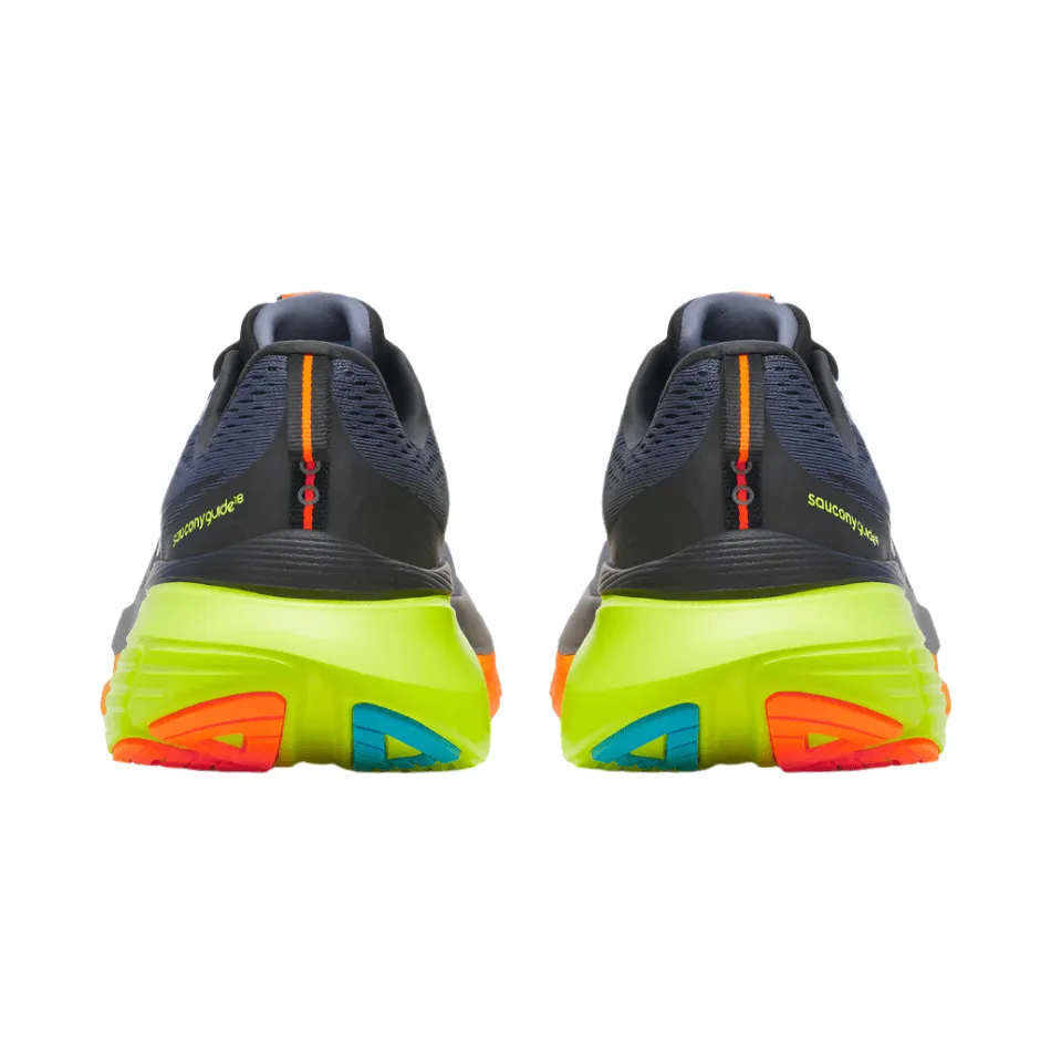 Saucony Men's Guide 18 Running Shoes in Shadow/Vizi AW25 narrow - fit running option tapered toe - box