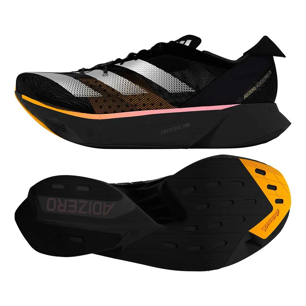 Fashionable Design heel - support - mechanism - firmness shoes Men's Adizero Adios Pro 3 Running Shoe - Core black/Zero met/Spark - Regular (D)