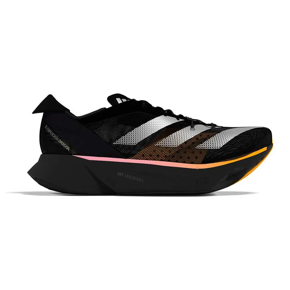Unibody Sole Construction Men's Adizero Adios Pro 3 Running Shoe - Core black/Zero met/Spark - Regular (D)