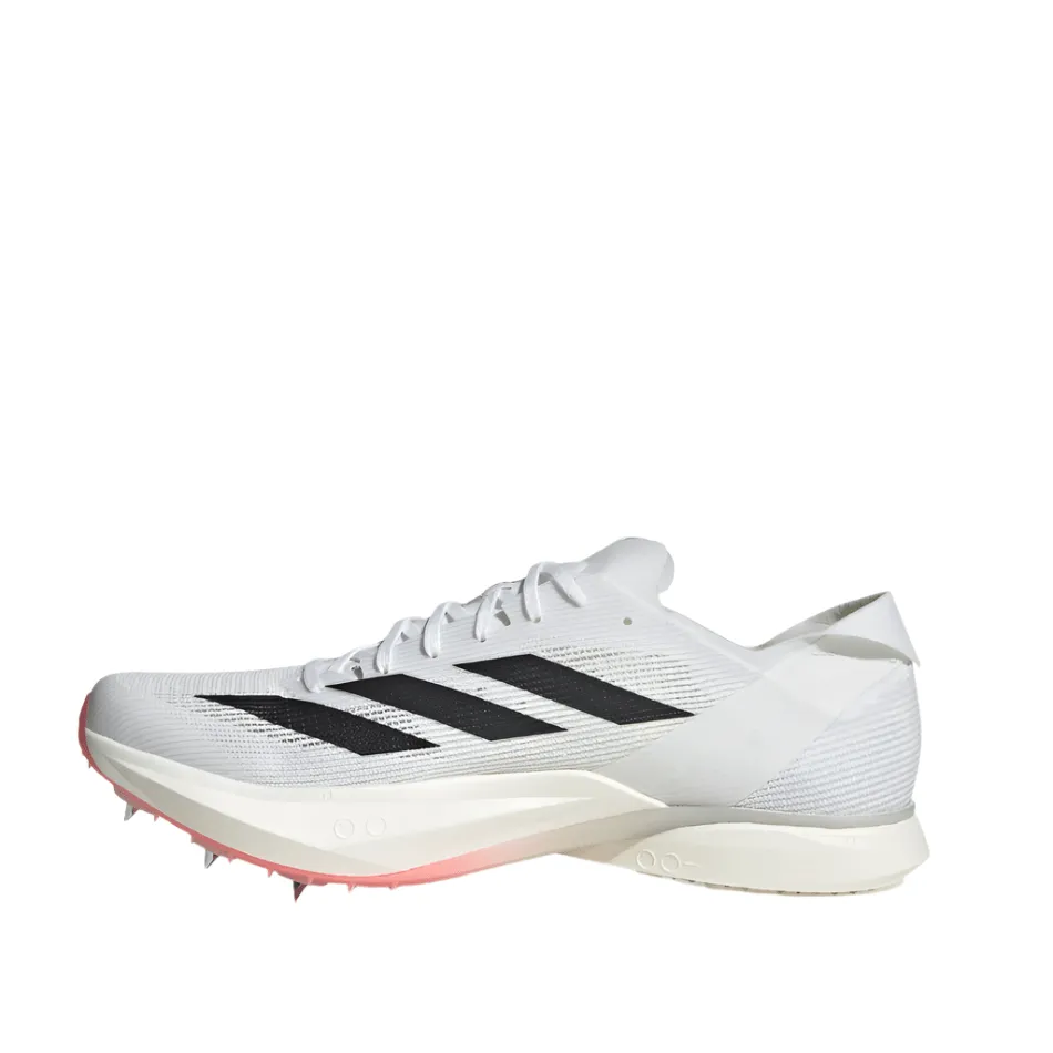 Adidas Unisex Adizero Avanti Track Spikes in Cloud White/Core Black/Lucid Red SS25 Cushioned Midsole Design