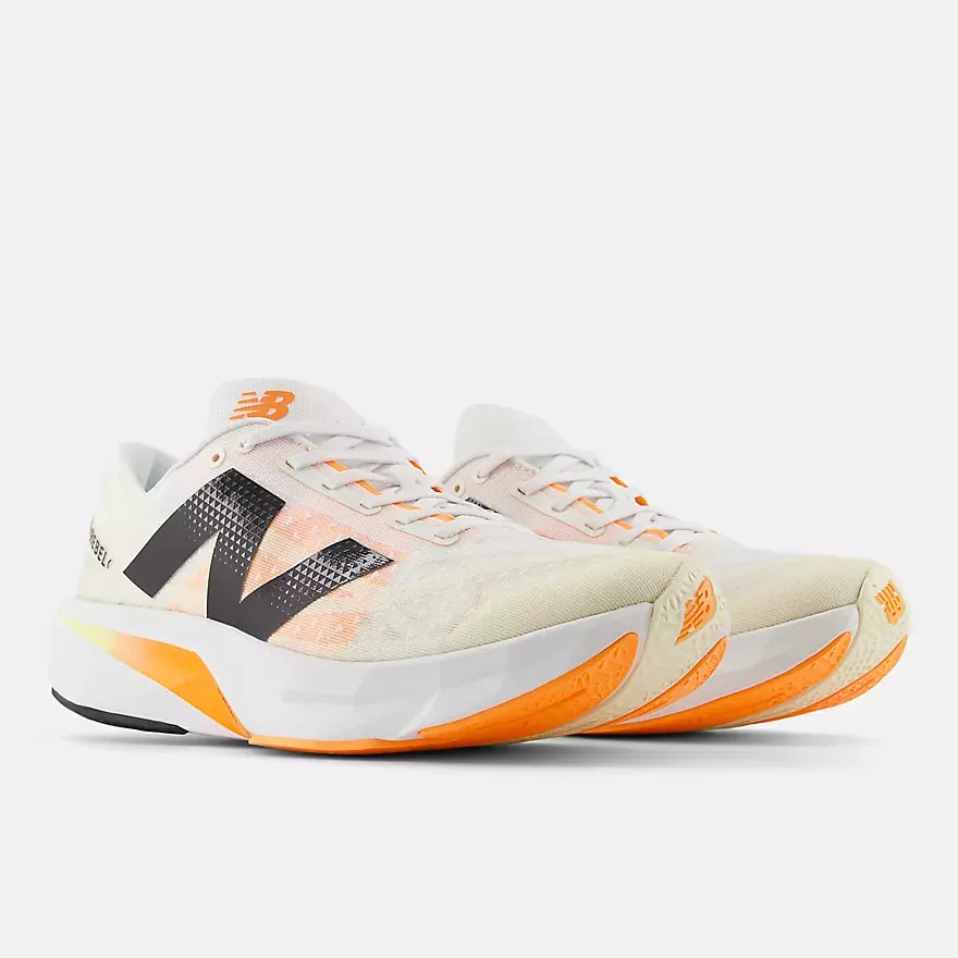 Stability Arch Support New Balance Men's FuelCell Rebel v4 (White with Angora and Hot Mango)