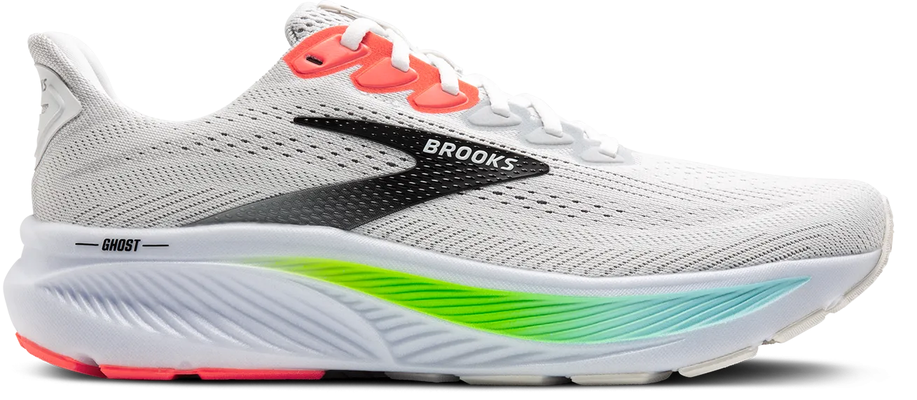 Men's Ghost 17 (112 - White/Pink Clay/Gecko) Glossy - finish