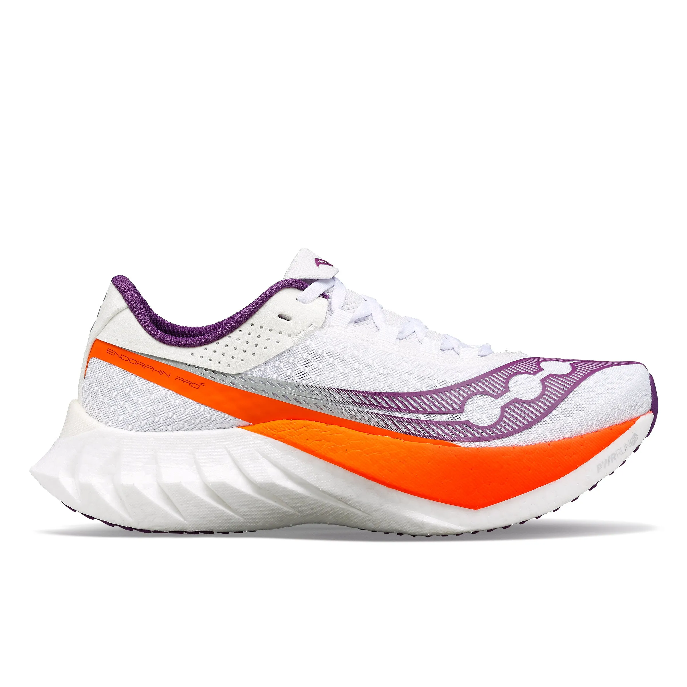 Women's Endorphin Pro 4 (129 - White/Violet) wide - base - feature shoes running with a lugged outsole