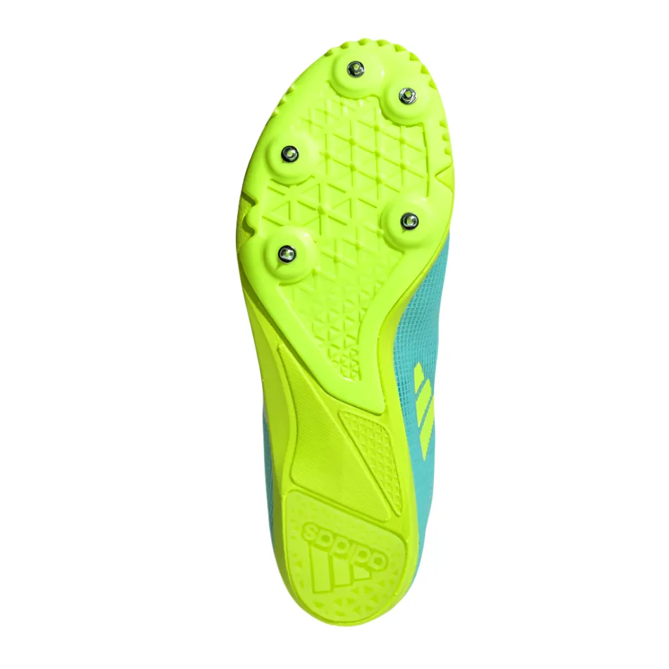 Adidas Junior Allroundstar Running Spikes in Flash Aqua/Cloud White/Lucid Lemon AW25 biomechanically - correct Hyper Elastic Midsole