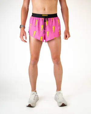 Men's Pink Bolts 2" DS Split Shorts Snowboarding Gear Contoured Articulation