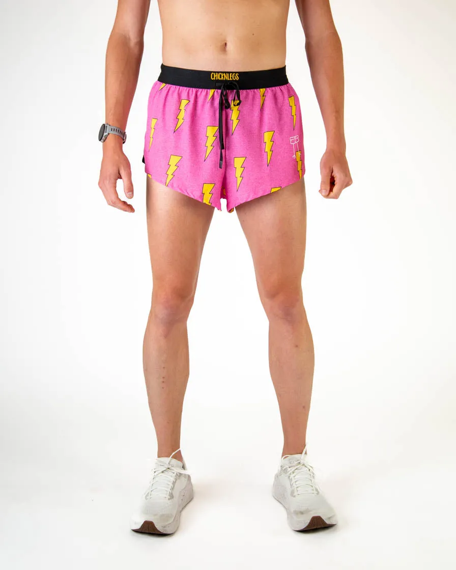 Men's Pink Bolts 2" DS Split Shorts Snowboarding Gear Contoured Articulation