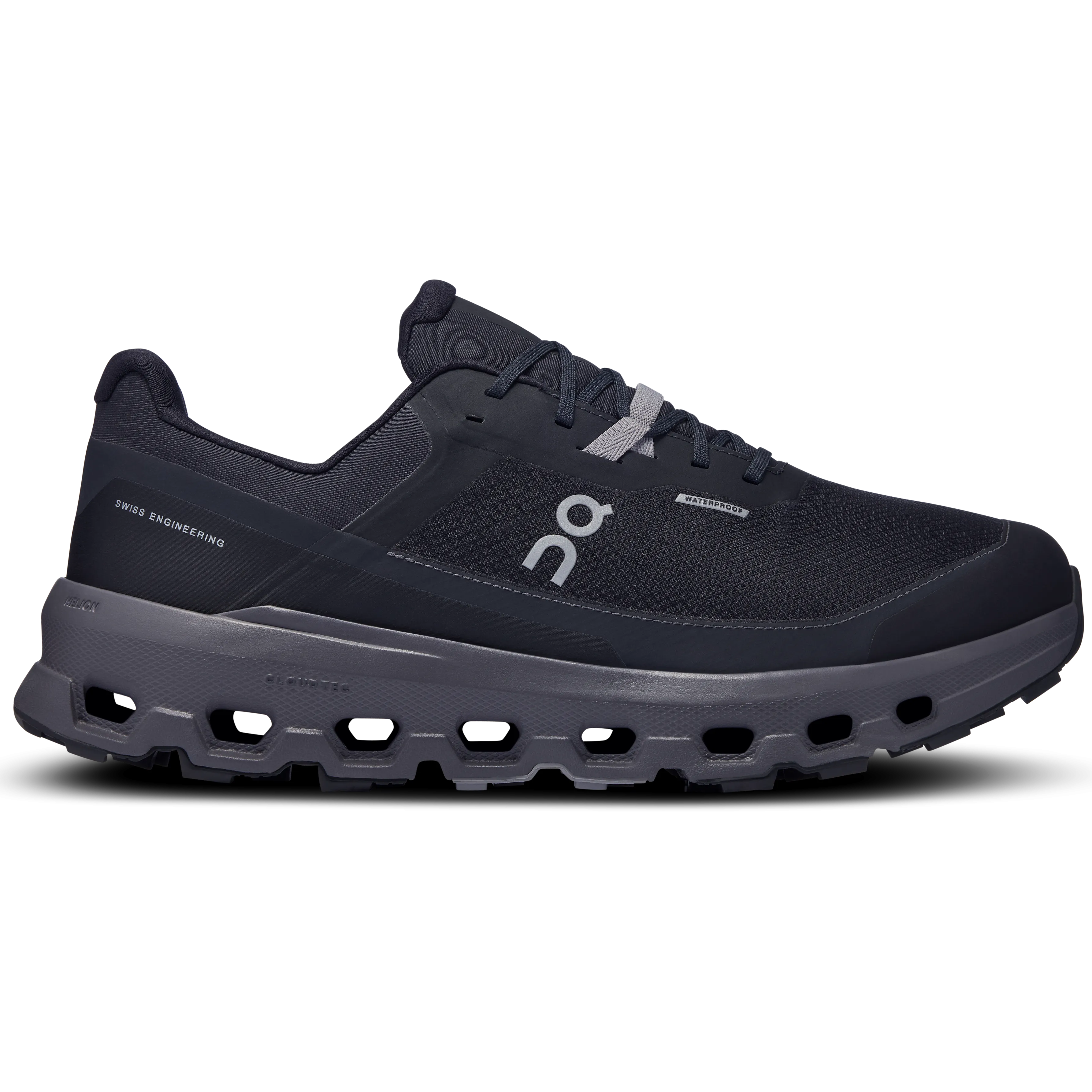 Laser Cut Ventilation Quick Dry Fabric On Men's Cloudvista 2 Waterproof Trail Running Shoes Black / Eclipse