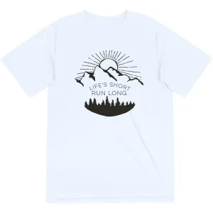 EcoFriendly Dye Men's Running Short Sleeve Tech Tee - Life's Short Run Long (Mountains)