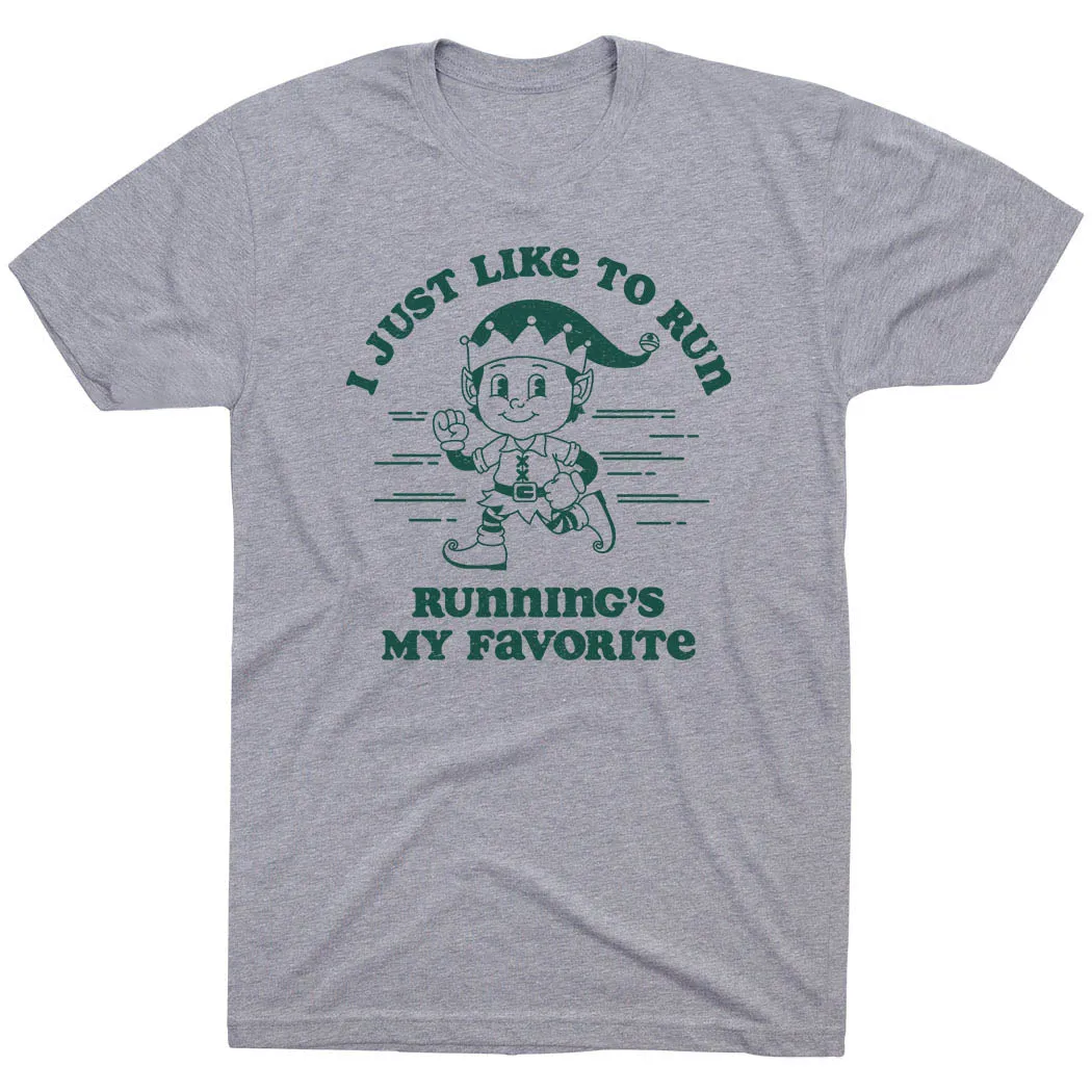 Running Short Sleeve T-Shirt - I Just Like To Run Lint Resistant Surface Cozy Design Fit