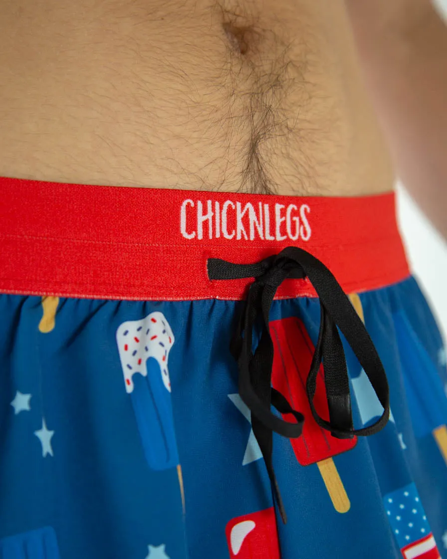 Stretch Fit Design Durable Weave Fabric Men's USA Popsicles 2" DS Split Shorts