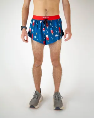 Men's USA Popsicles 2" DS Split Shorts Tagless Labeling Chill Breeze