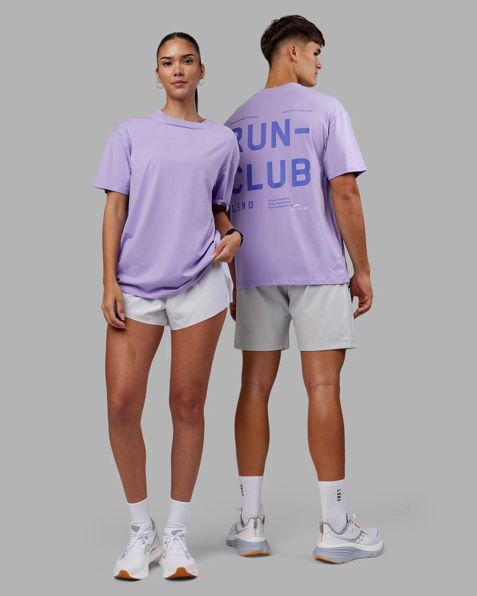 Fit for Any Season Cozy and Comfortable Love The Run FLXCotton Tee Oversize - Violet Ray-Royal Purple