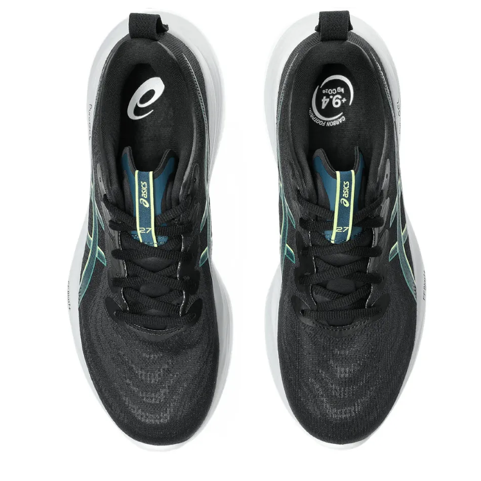 Gym Essential ASICS Men's GEL-CUMULUS 27 Running Shoes in Black/Lucid Yellow AW25