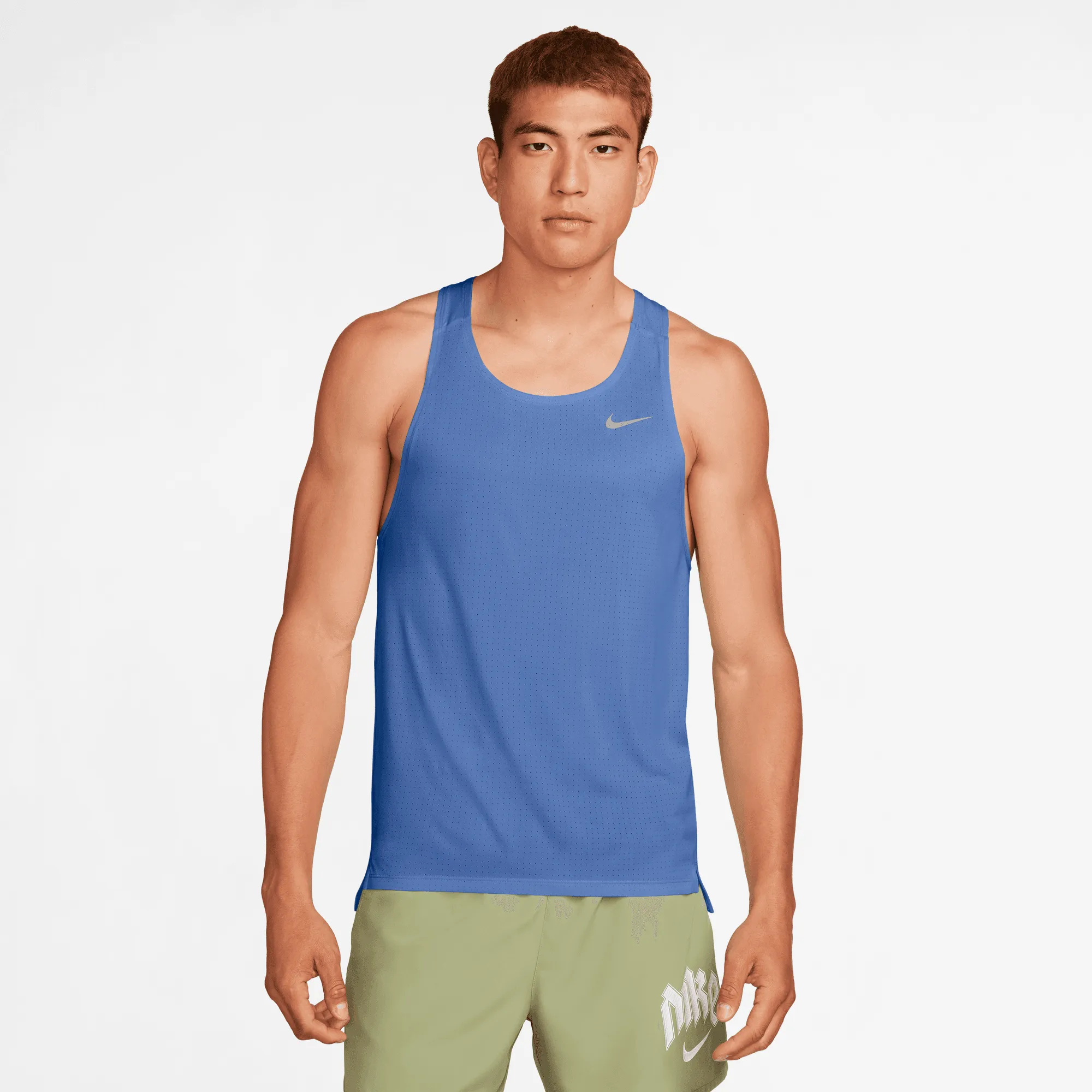 Men's Fast Dri-FIT Running Singlet (411 - Comet Blue/Reflective Silver) FadeResistant Clear Glow