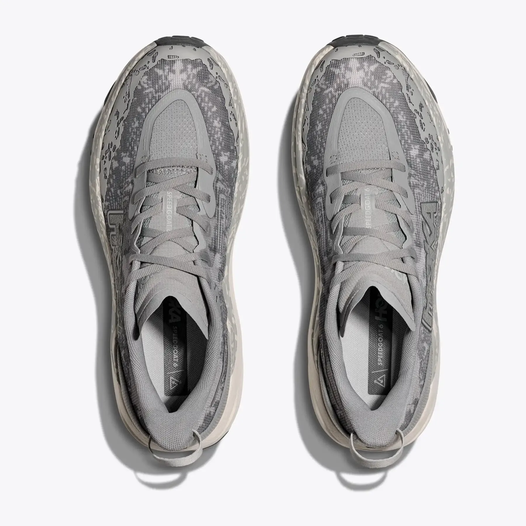 Men's Speedgoat 6 Trail Running Shoes Stellar Grey / Alabaster Layered Stone Guard Plate marathon prep shoes