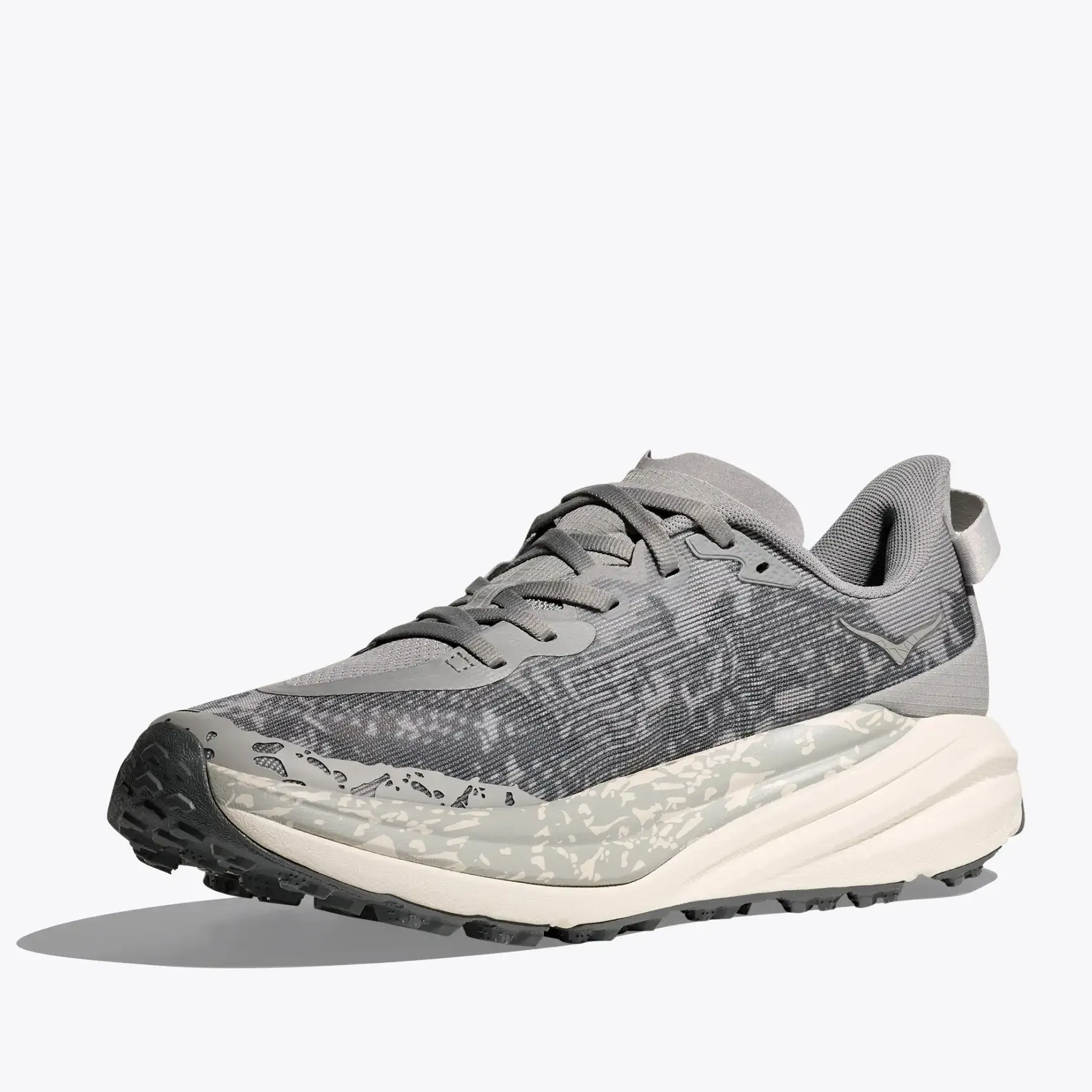 Men's Speedgoat 6 Trail Running Shoes Stellar Grey / Alabaster challenging terrain shoes Adjustable Strap Integration