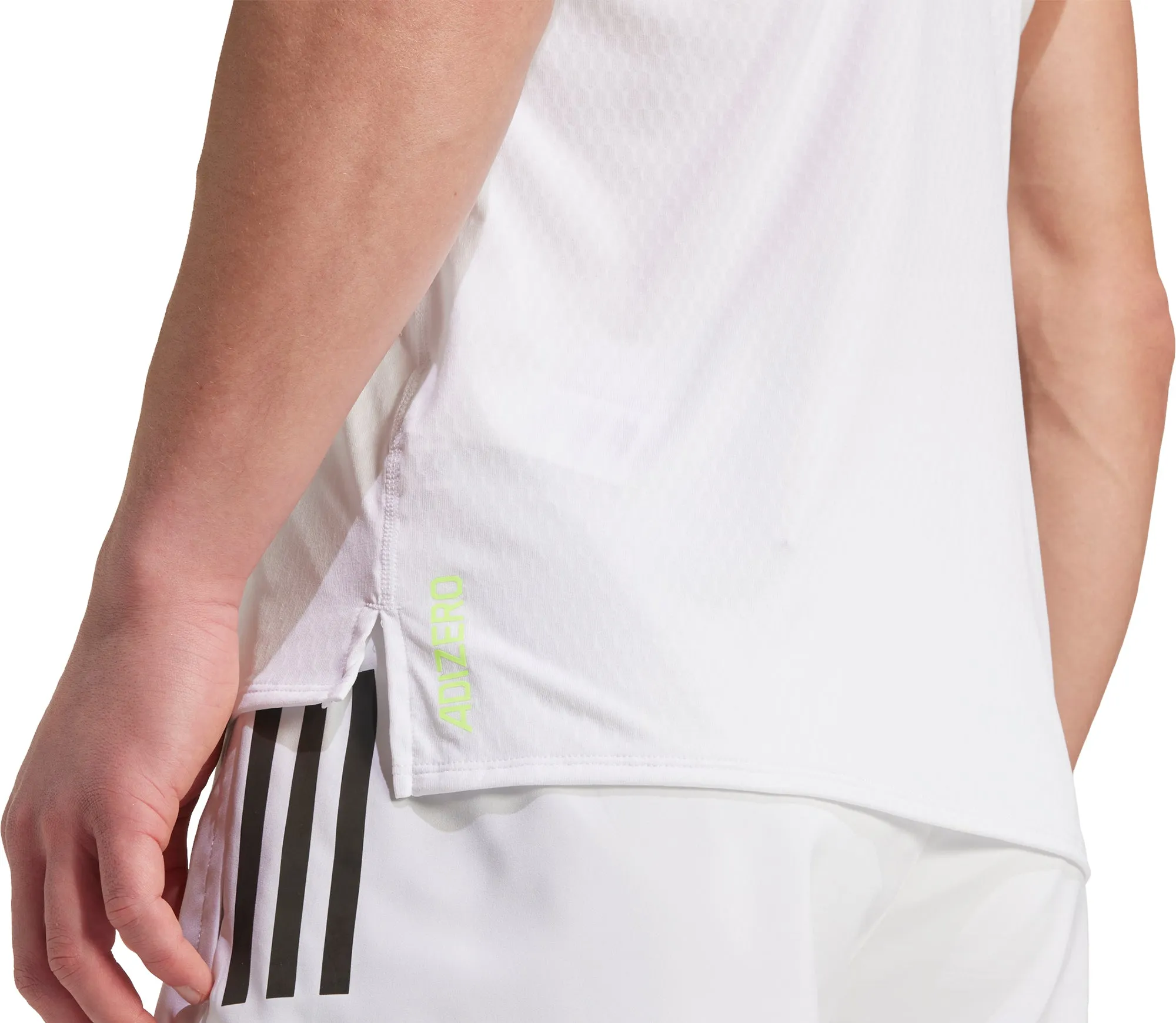 adidas Adizero Archive Mens Running Vest - White Ventilated Back Spacious