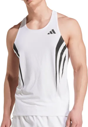 Double Layered Panels military base adidas Adizero Archive Mens Running Vest - White