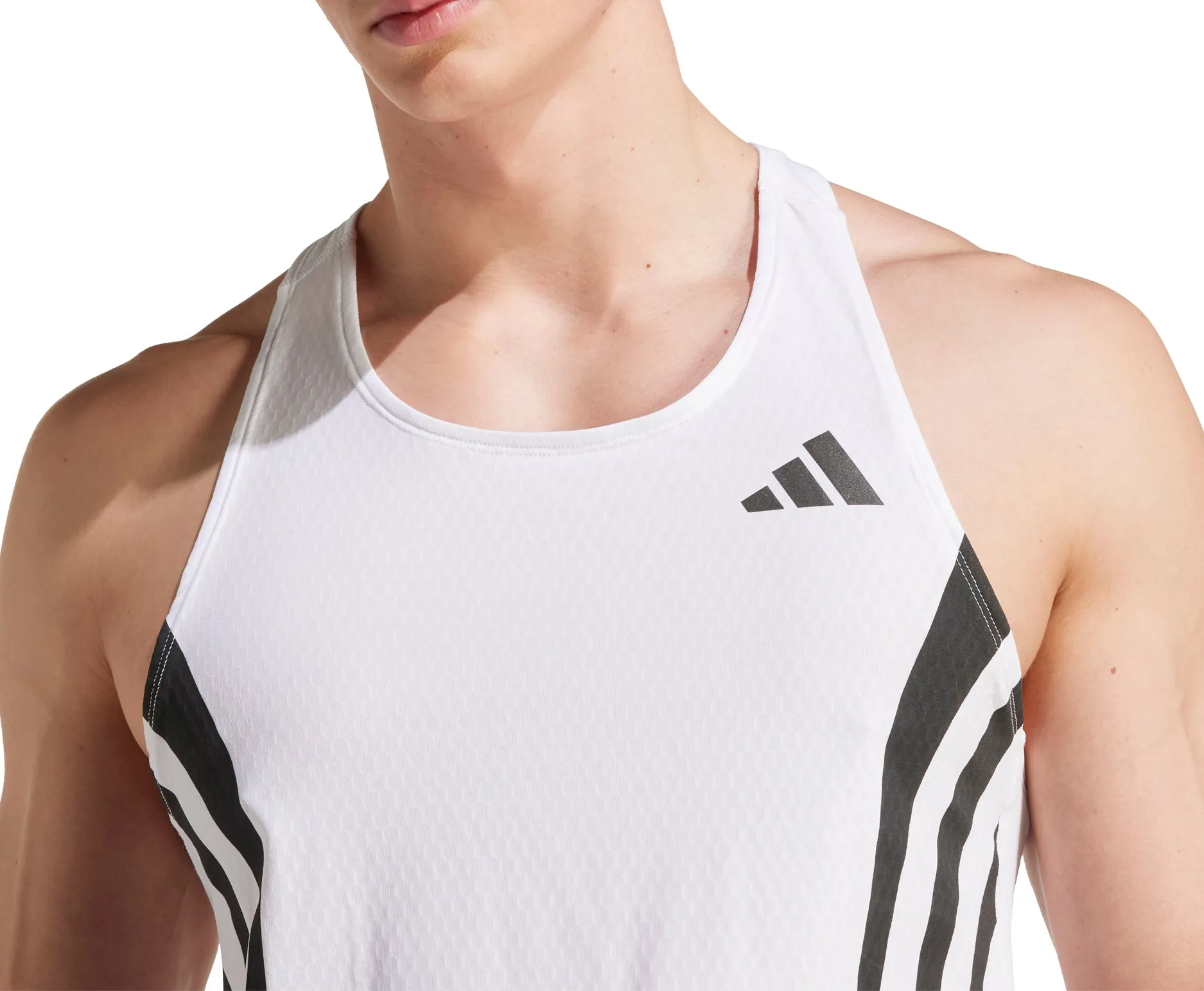 adidas Adizero Archive Mens Running Vest - White pilots Smooth inner lining