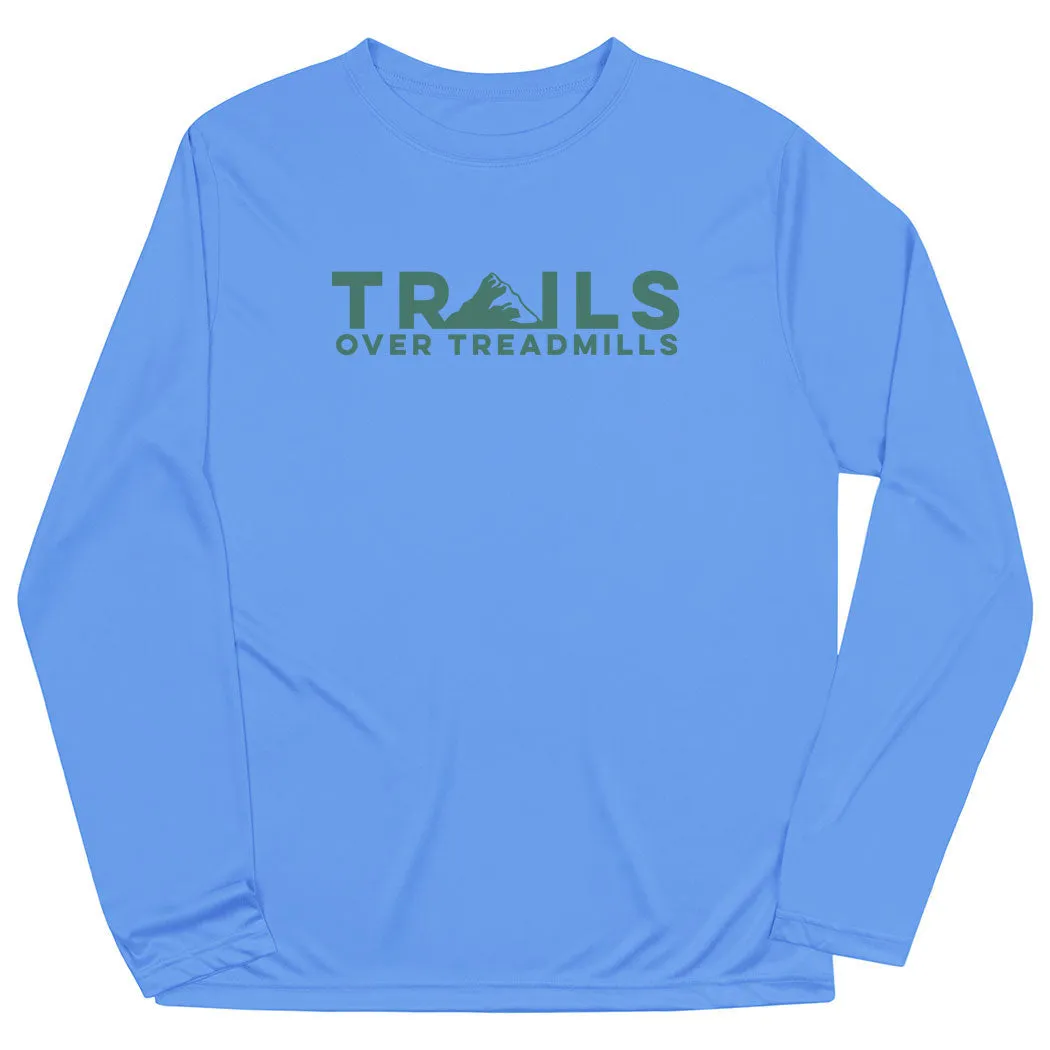 Cold Wash Optimized Comfy and Soft Men's Running Long Sleeve Performance Tee - Trails Over Treadmills