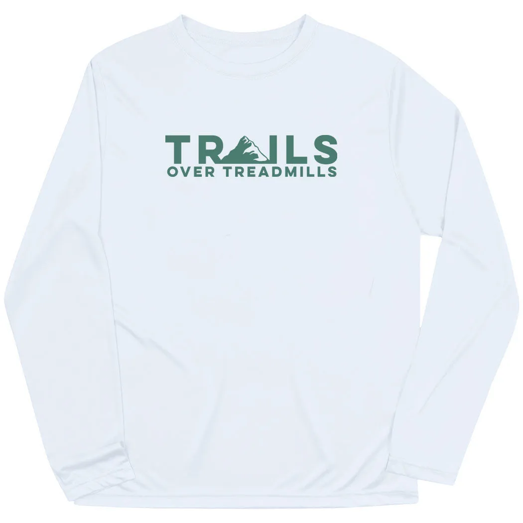 Classic Trend Look Urban Casual Look Men's Running Long Sleeve Performance Tee - Trails Over Treadmills