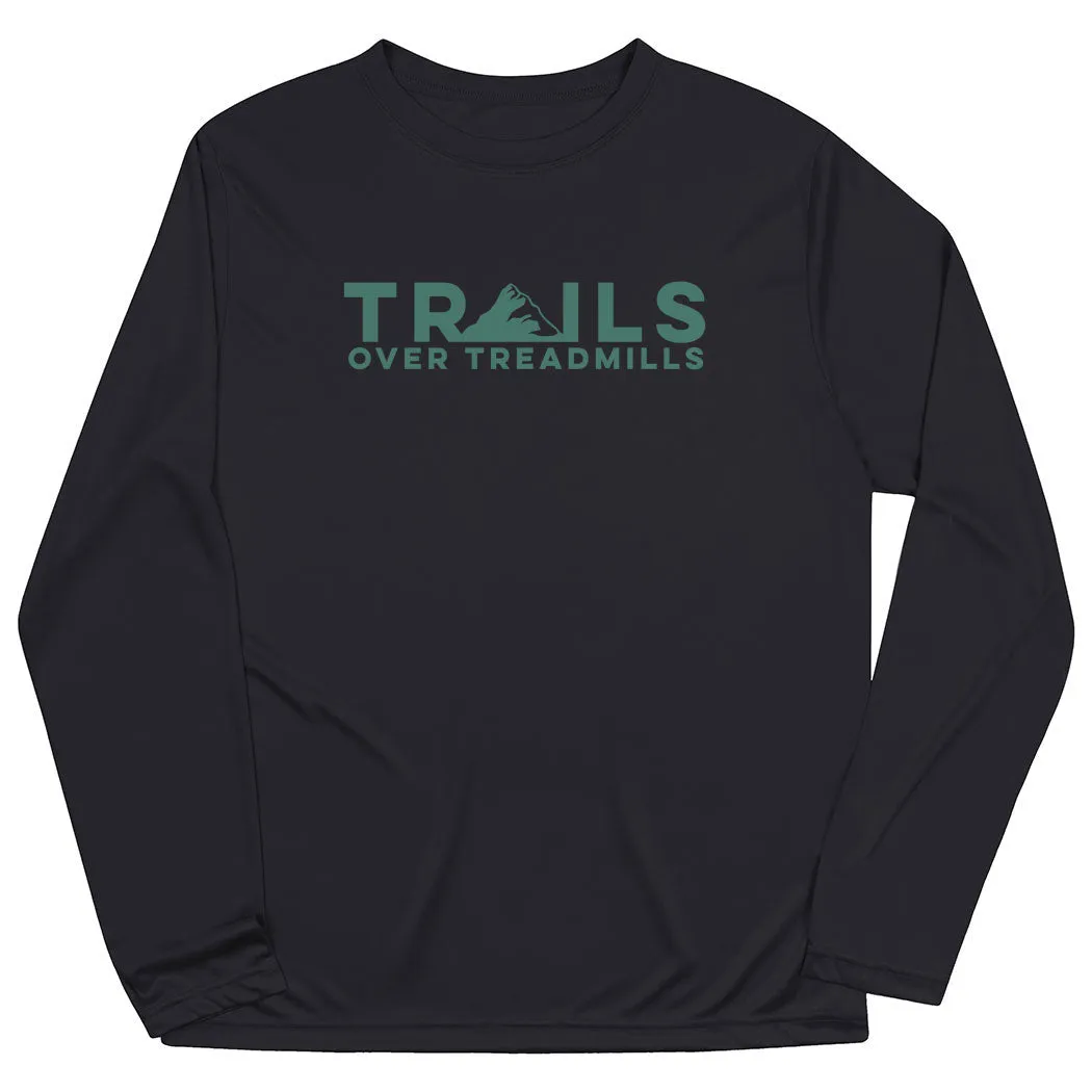 Classic Look Men's Running Long Sleeve Performance Tee - Trails Over Treadmills