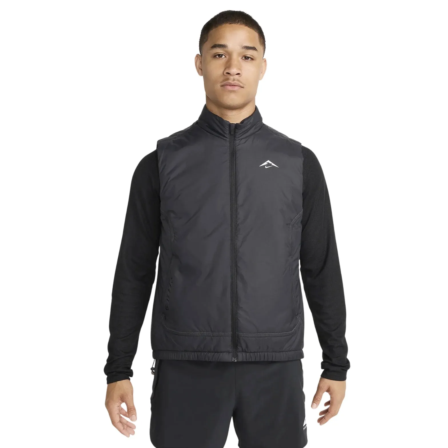 Nike Men's PrimaLoft Therma-FIT Trail Running Gilet Black / Summit White Reservation Double layer fabric