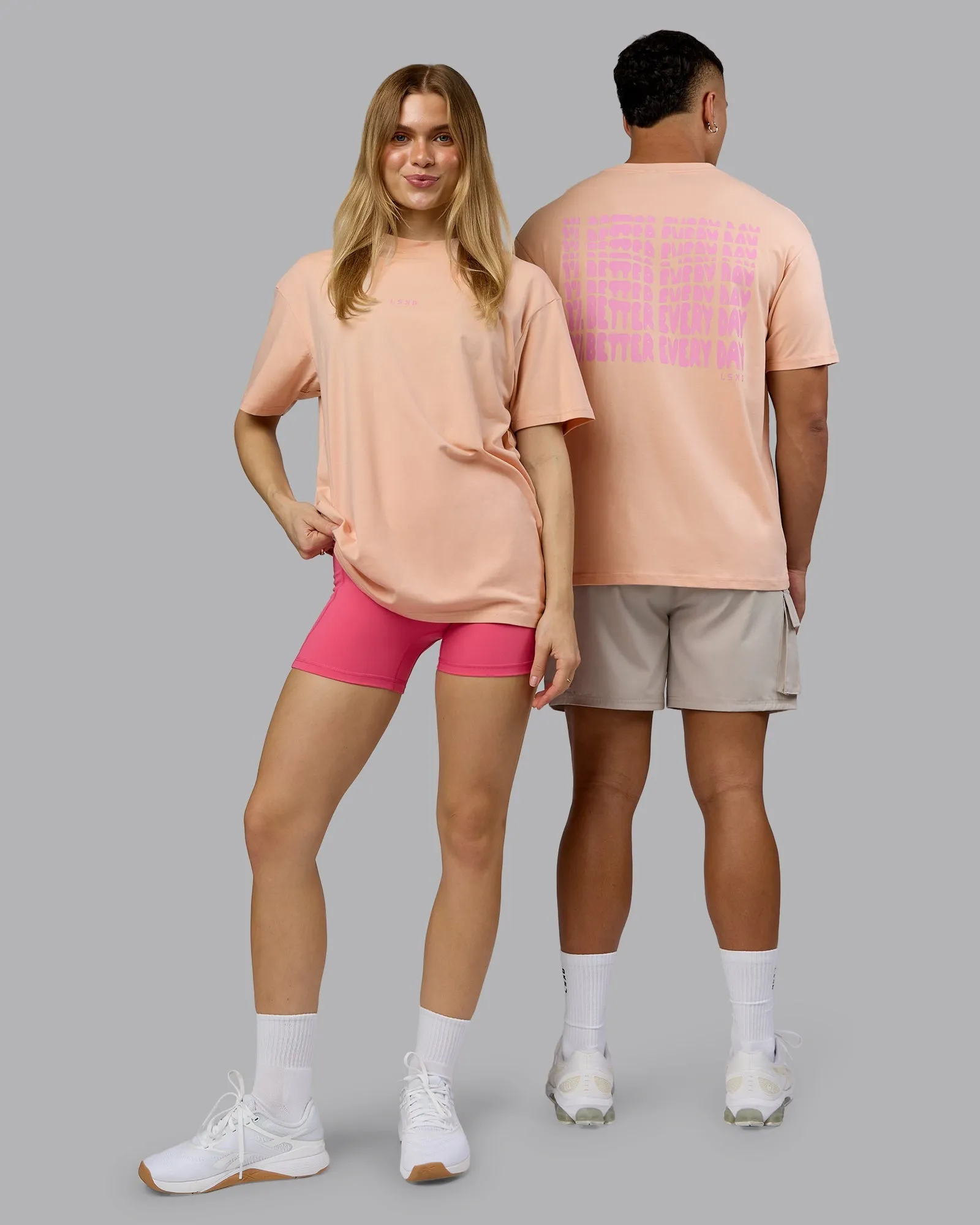 Versatile Wardrobe Piece On Repeat FLXCotton Oversized Tee - Cameo Rose-Candy Pink