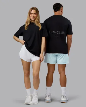 RUN CLUB FLXCotton Tee Oversize - Black-Reflective Adjustable Fit