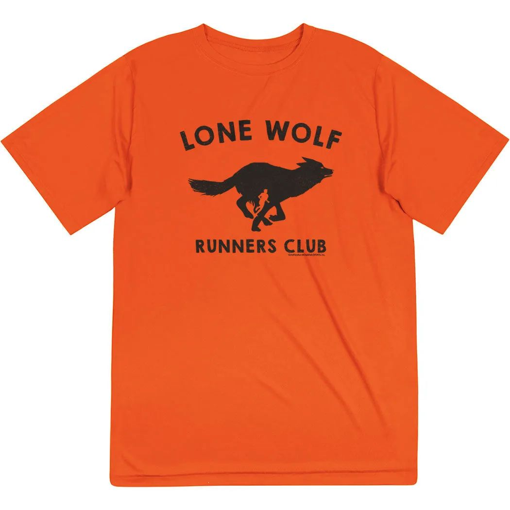 Layering Wear athletic style Men's Running Short Sleeve Tech Tee - Run Club Lone Wolf