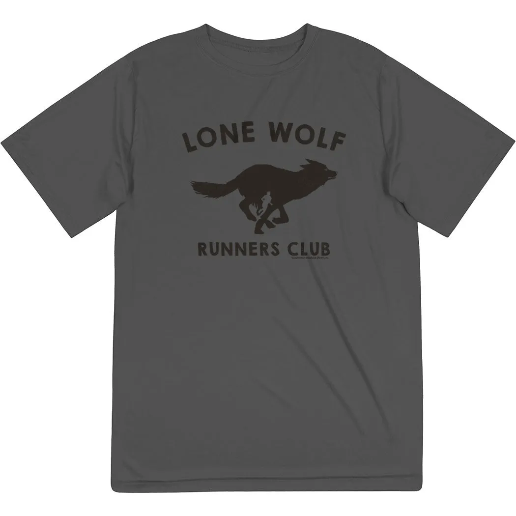 OdorResistant Fabric Durable Style Men's Running Short Sleeve Tech Tee - Run Club Lone Wolf