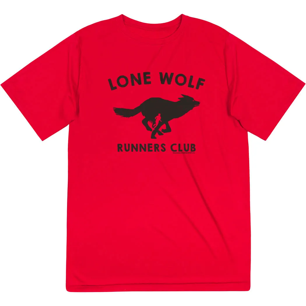 Men's Running Short Sleeve Tech Tee - Run Club Lone Wolf Stretch Fabric