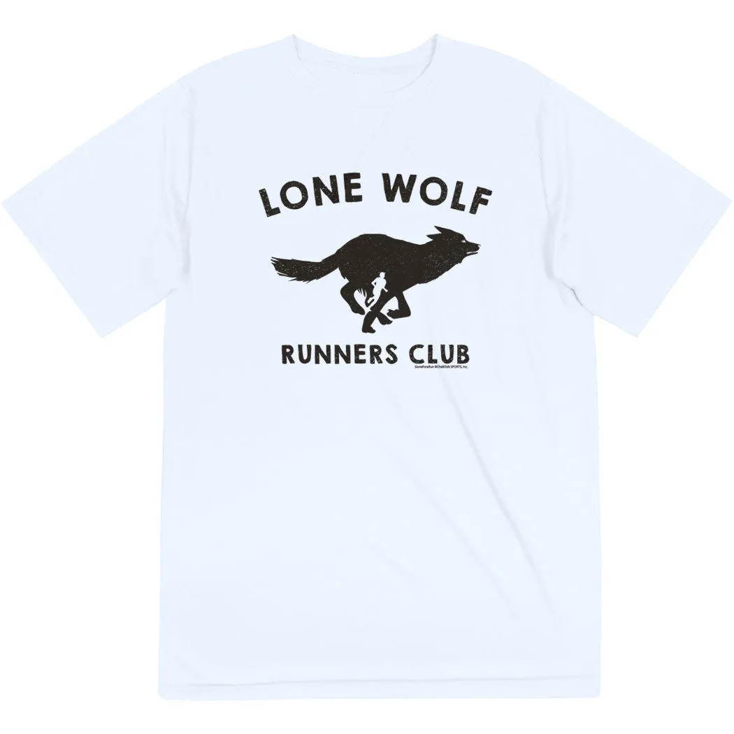 Men's Running Short Sleeve Tech Tee - Run Club Lone Wolf Stretch Waist