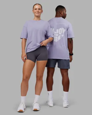 Heart FLXCotton Oversized Tee - Washed Violet Ray-White Bold Style
