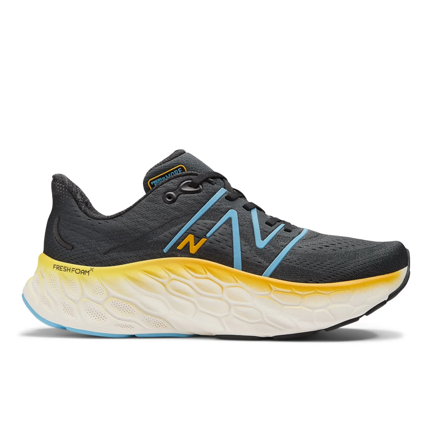 Men??s Fresh Foam More v4 (CD - Black/Coastal Blue/Ginger Lemon) morning running amateur runners