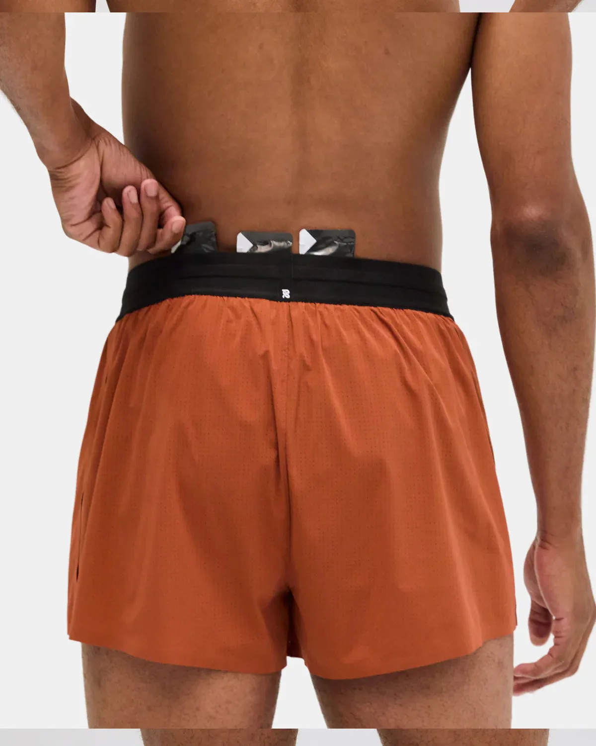 Quick Fit Comfort Rubberized Waistband Men's Vento 3 Inch Splitty Short Rust