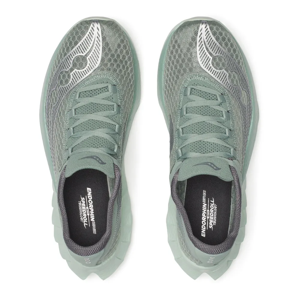 Saucony Men's Endorphin Pro 4 Running Shoes in Iceberg/Carbon - Online Exclusive Neutral Colors commemorative running option