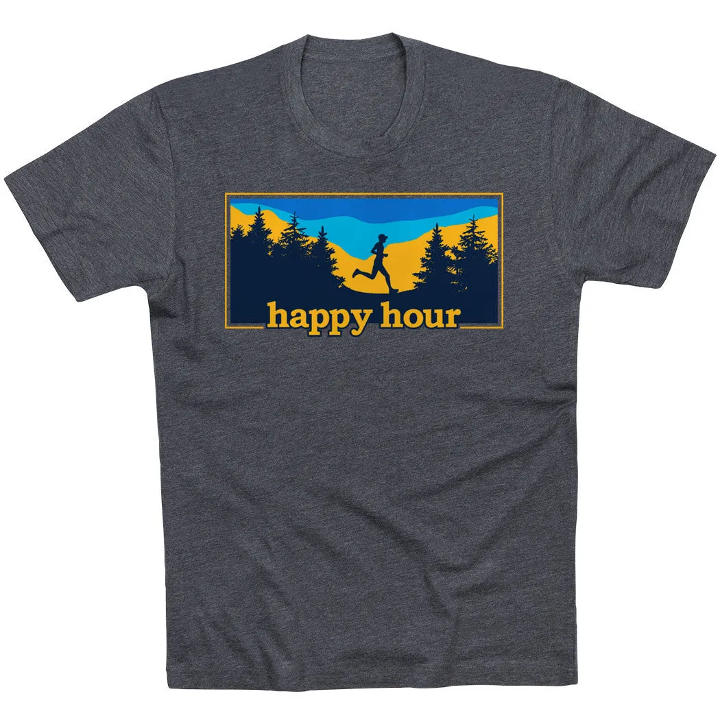 Running Short Sleeve T-Shirt - Happy Hour Runner Durable Colorfast Finish discount offer